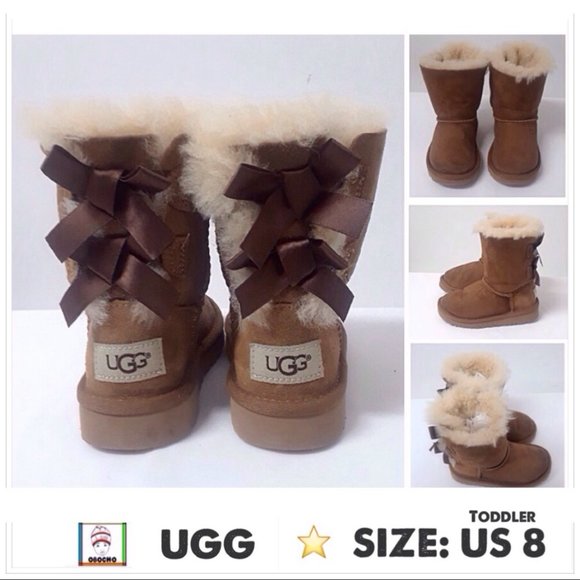 UGG ❤️ Unisex Kid's Brown Snow Boots Shoes Size US 8 (LIKE NEW) - Picture 1 of 3
